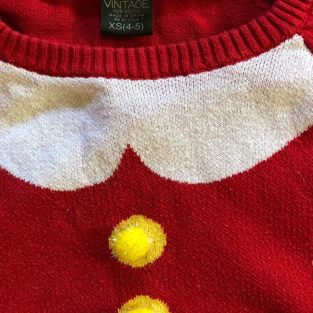Santa Sweater size 4-5 - Picture 2 of 3